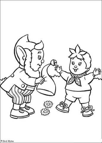 Big Ears Gives His Hat To Noddy  Coloring Page